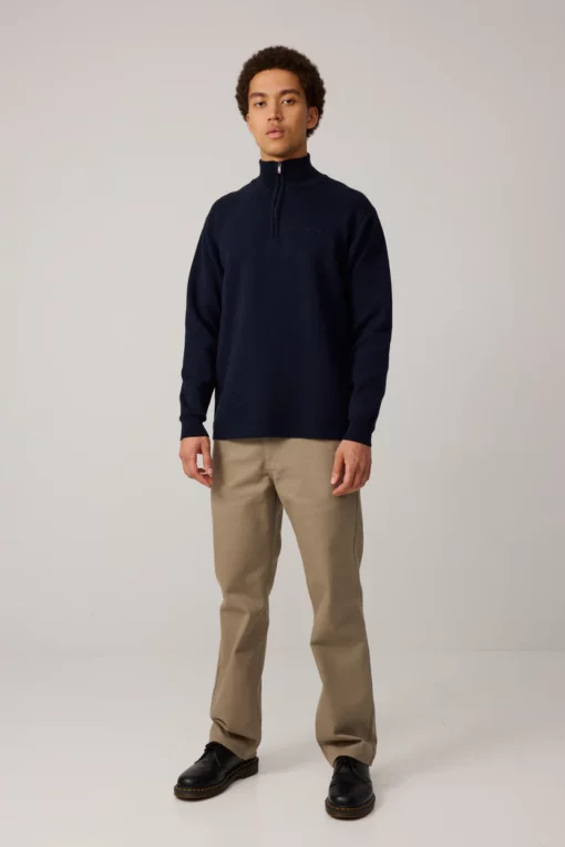 Makia Coal Half Zip Knit Navy