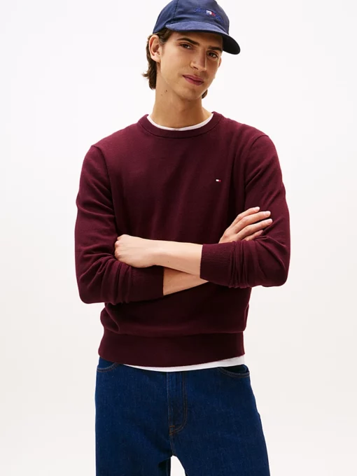 Tommy Hilfiger Pima Cotton Cashmere Crew Neck Deep Burgundy