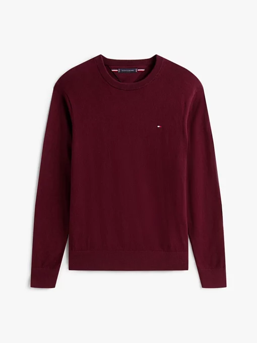 Tommy Hilfiger Pima Cotton Cashmere Crew Neck Deep Burgundy