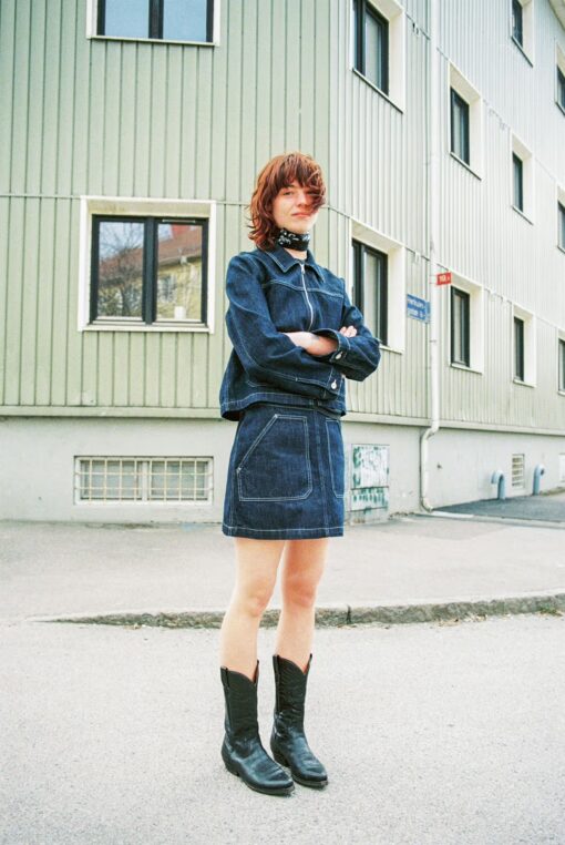 Nudie Jeans Anja Workwear Denim Jacket Dark Blue
