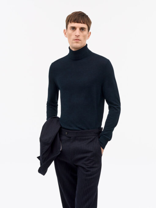 Tiger of Sweden Nevile Turtleneck Wool Sweater Dark Blue