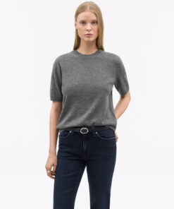 Tiger of Sweden May Wool Cashmere T-shirt Dark Grey