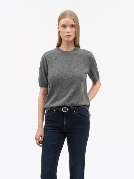 Tiger of Sweden May Wool Cashmere T-shirt Dark Grey