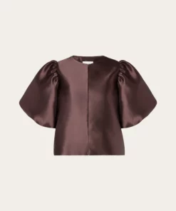 Malina Cleo Pouf Sleeve Blouse Chocolate