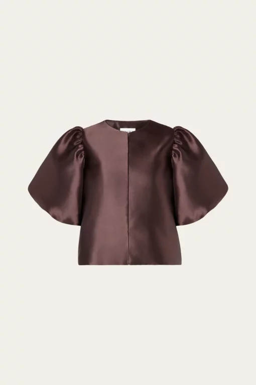 Malina Cleo Pouf Sleeve Blouse Chocolate
