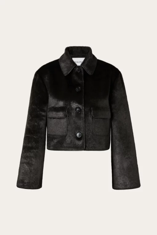 Malina Seressa Faux Boxy Jacket Chocolate