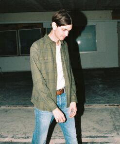 Nudie Jeans Julian Worker Plaid Check Shirt Olive