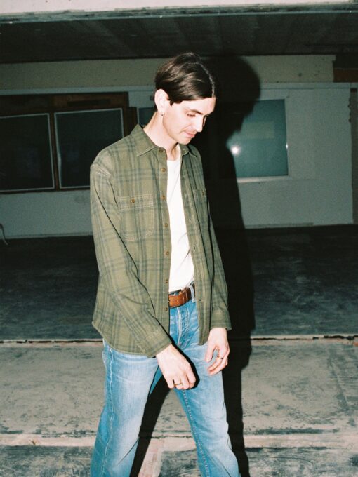 Nudie Jeans Julian Worker Plaid Check Shirt Olive