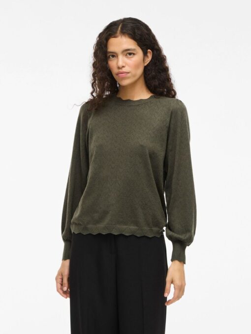 Viemi O-Neck Knit Top Super Light Natural Melange