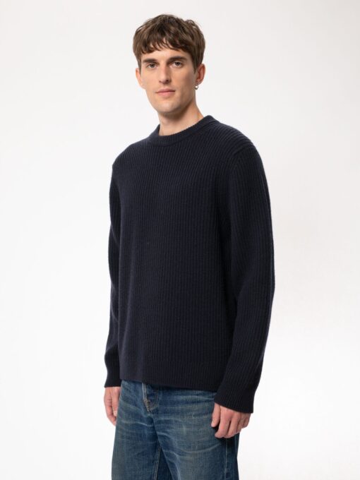 Nudie Jeans August Rib Wool Navy