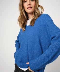 Mos Mosh Thora V-Neck Knit Blue Lolite