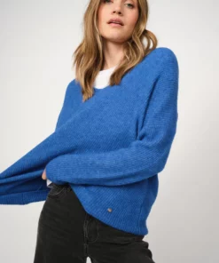 Mos Mosh Thora V-Neck Knit Blue Lolite