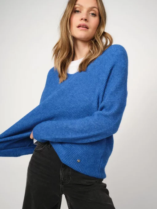 Mos Mosh Thora V-Neck Knit Blue Lolite