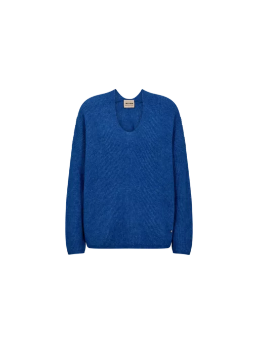 Mos Mosh Thora V-Neck Knit Blue Lolite