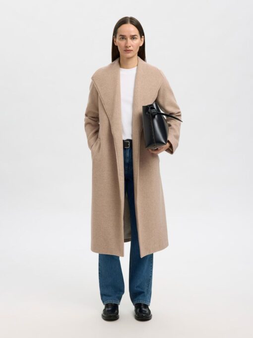 Slfrosa Wool Blend Coat Sandshell