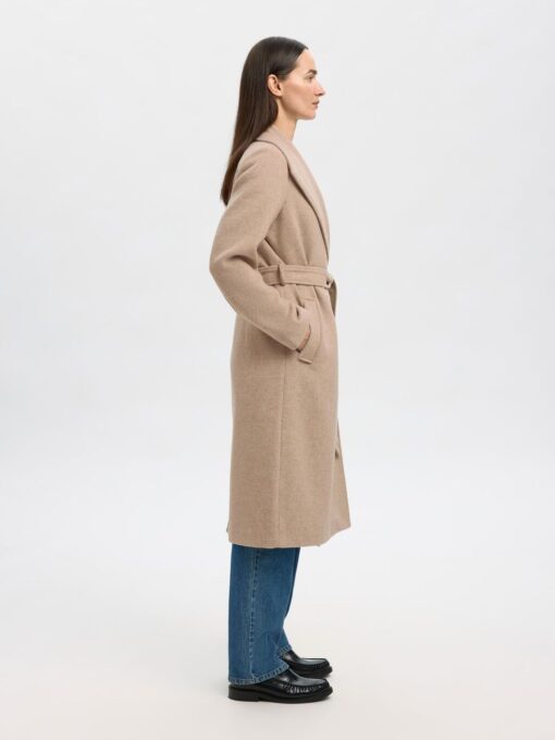 Slfrosa Wool Blend Coat Sandshell