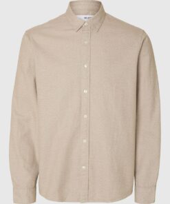 Slhregnoah Brushed Shirt Egret