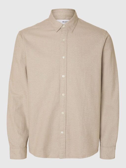 Slhregnoah Brushed Shirt Egret