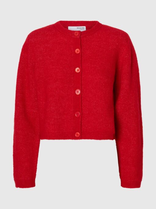 Slfsia Ras Cropped Cardigan Equestrian Red