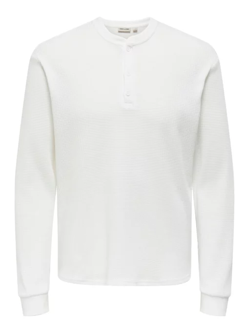 Onstobie Reg LS Henley Tee White