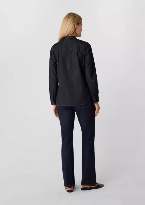 Comma, Denim Tie Blouse Blue