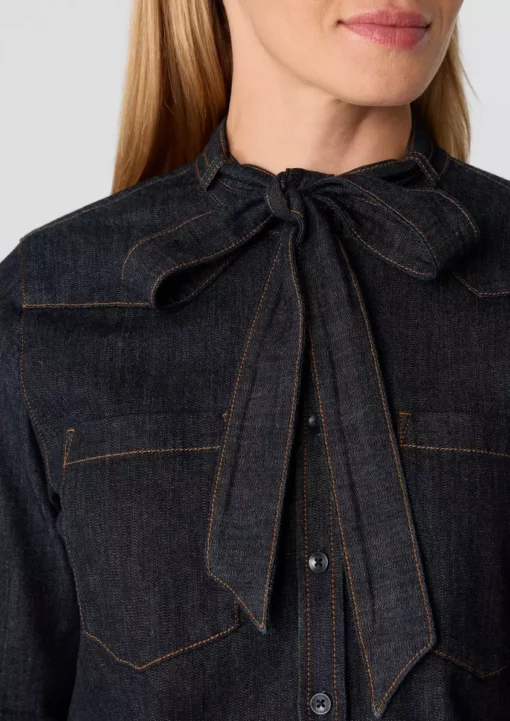 Comma, Denim Tie Blouse Blue
