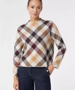 Comma, Check Pullover Beige