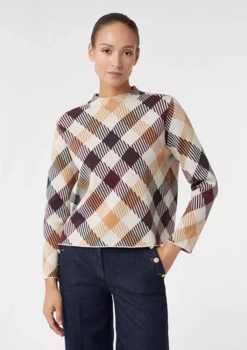 Comma, Check Pullover Beige