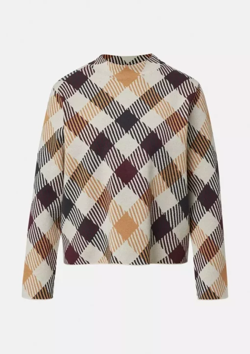 Comma, Check Pullover Beige