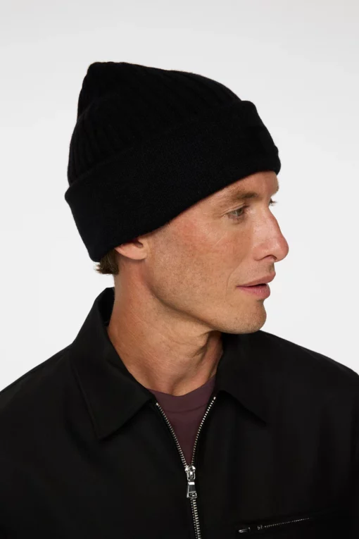 J.lindeebrg Jive Wool Beanie Black