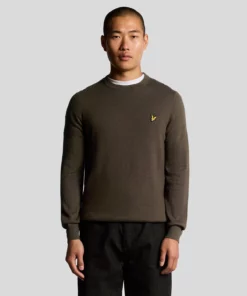 Lyle & Scott Cotton Merino Crew Neck Jumper Espresso