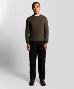 Lyle & Scott Cotton Merino Crew Neck Jumper Espresso