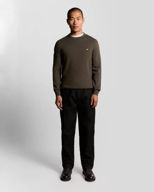 Lyle & Scott Cotton Merino Crew Neck Jumper Espresso
