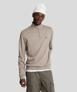 Lyle & Scott Cotton Merino 1/4 Zip Jumper Cove