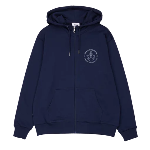 Makia Hook Hooded Zip Sweatshirt Dark Navy