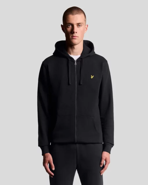 Lyle & Scott Zip Through Hoodie Jet Black