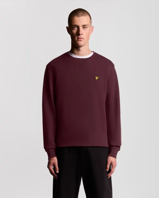 Lyle & Scott Cotton Crew Neck Sweatshirt Burgundy