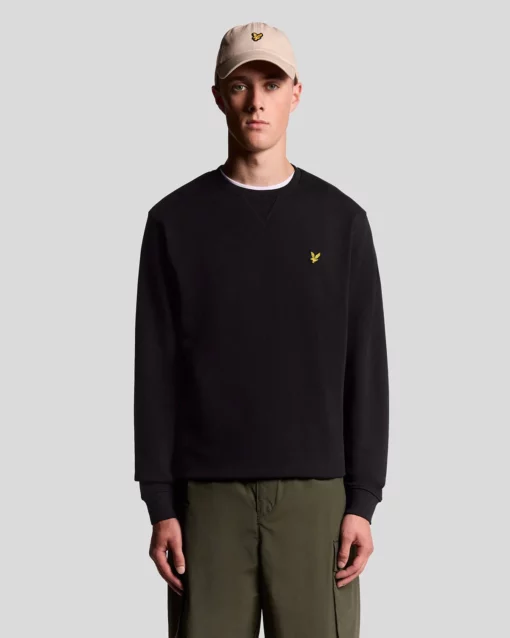 Lyle & Scott Cotton Crew Neck Sweatshirt Jet Black