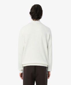 Lacoste Zip-Up High Neck Interlock Sweatshirt White