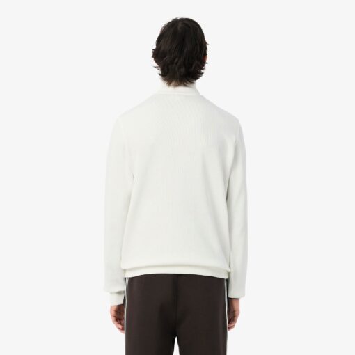 Lacoste Zip-Up High Neck Interlock Sweatshirt White