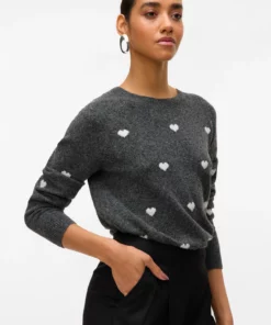 Vmdoffy Intarsia Pullover Grey