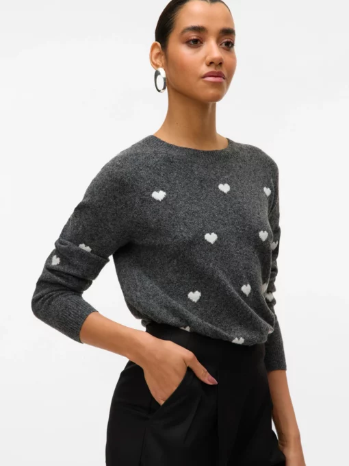 Vmdoffy Intarsia Pullover Grey