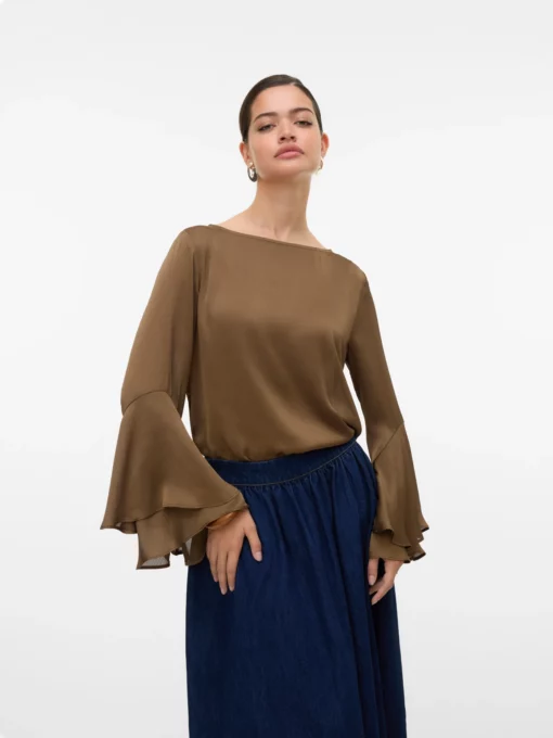 Vmliva Wide Sleeve Top Brown