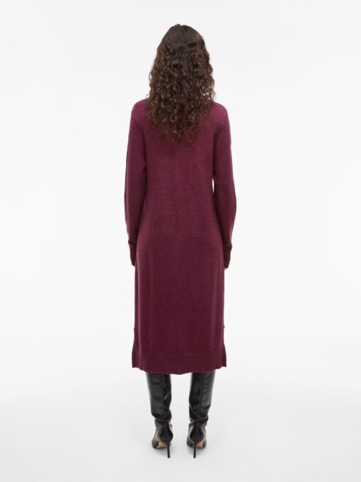 Viril Crew Neck L/S Midi Dress Fig