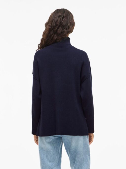 Viostria Rollneck Knit Navy Blazer