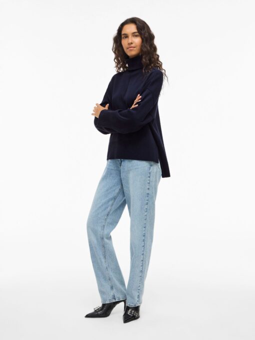 Viostria Rollneck Knit Navy Blazer
