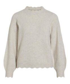 Vinikolina O-Neck Knit Top Super Light Natural Melange