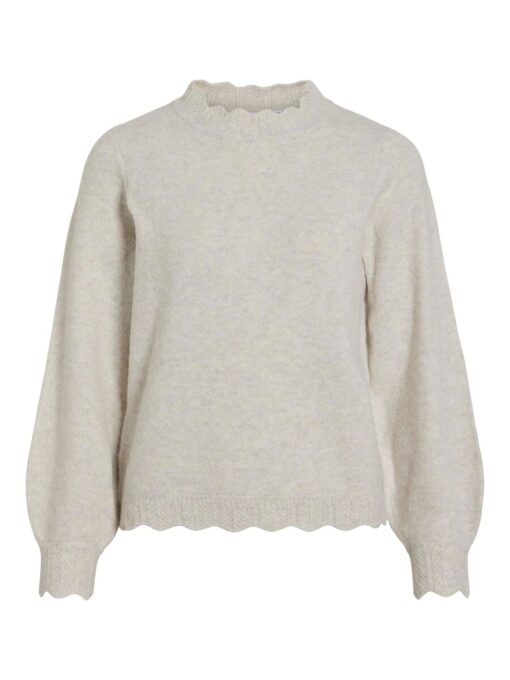Vinikolina O-Neck Knit Top Super Light Natural Melange