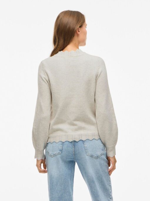 Vinikolina O-Neck Knit Top Super Light Natural Melange