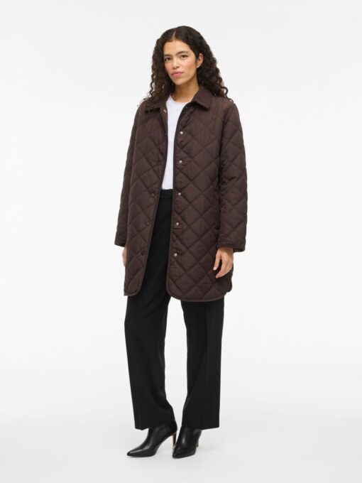 Viquila Corduroy Quilt Long Jacket Coffee Bean